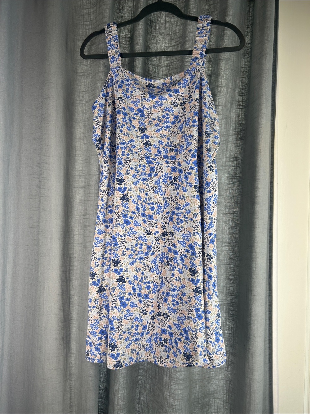 SO Floral Midi Slip Dress - Blue & Cream